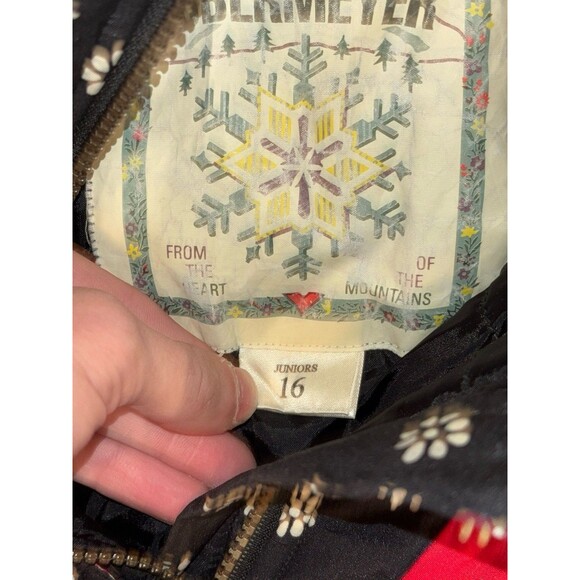 Obermeyer Juniors Navy Blue Floral Print Ski Jacket Size 16 - Picture 6 of 8